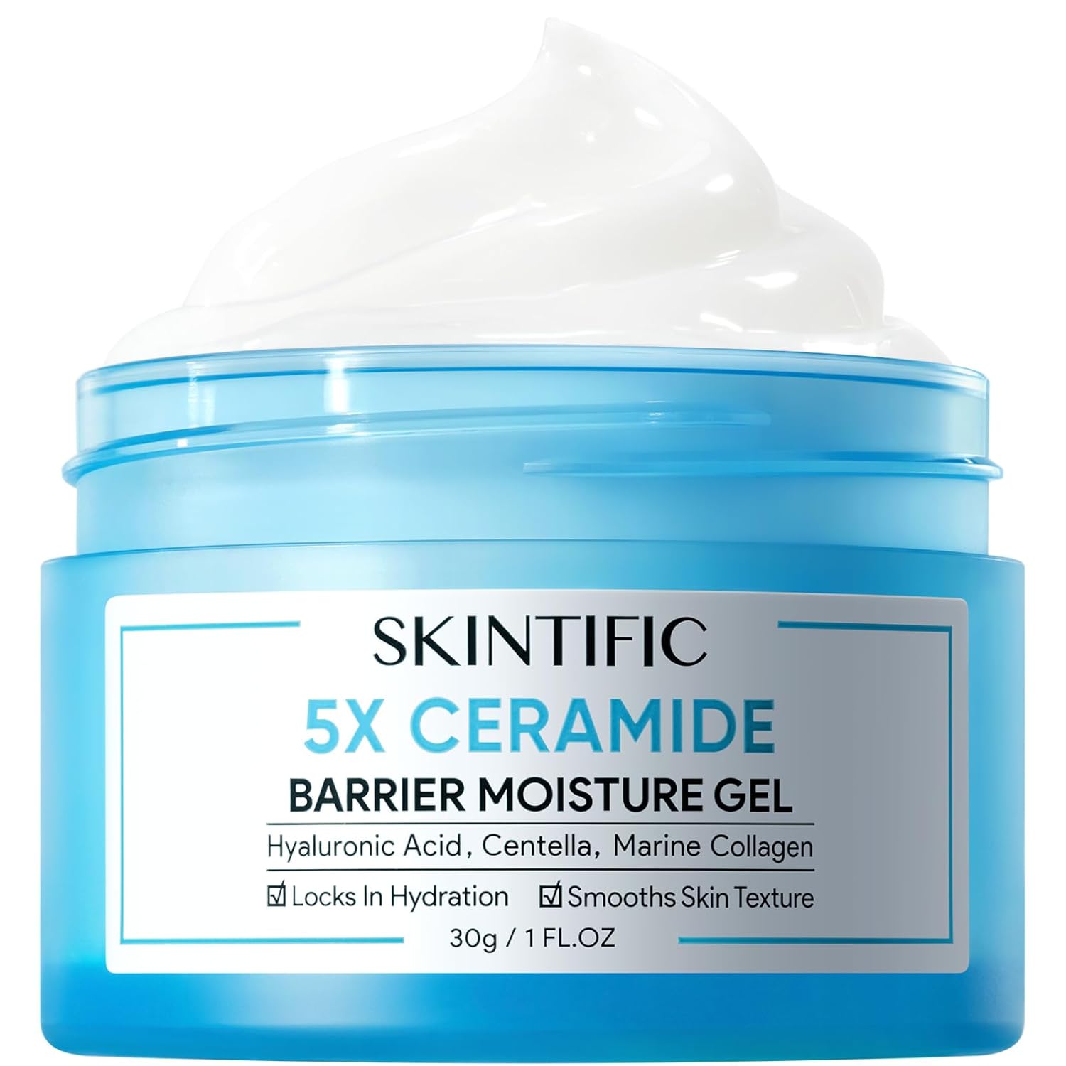 SKINTIFIC Face Moisturizer with 5X Ceramides. Hydrating Moisture Barrier Repair Cream for Sensitive/Oil Skin Types. Hyaluronic Acid & Centella. Daily Facial Moisturizer. Non-Comedogenic 30g/1 fl.oz