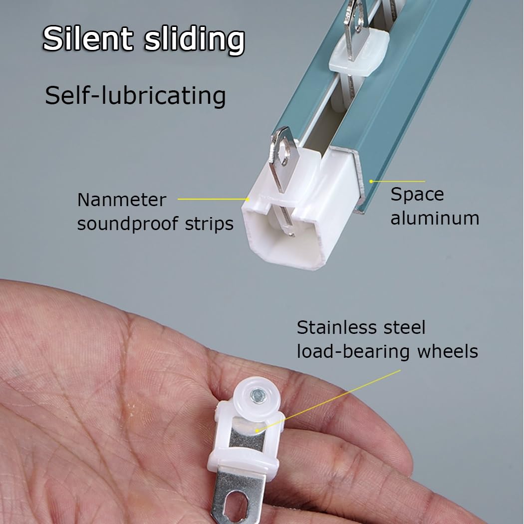 Binario da soffitto in alluminio per tende e divisori, 320 cm, regolabile, montaggio a parete/montaggio bianco perfetto per casa e ufficio