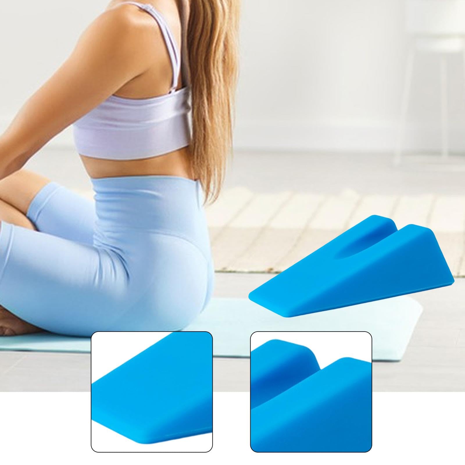 MERIGLARE Almohada de Respaldo Triangular Cojín con Inclinación para Descanso en Cama Almohada para Leer Y Ver Televisión Material Antideslizante Silicona, Azul, Individual
