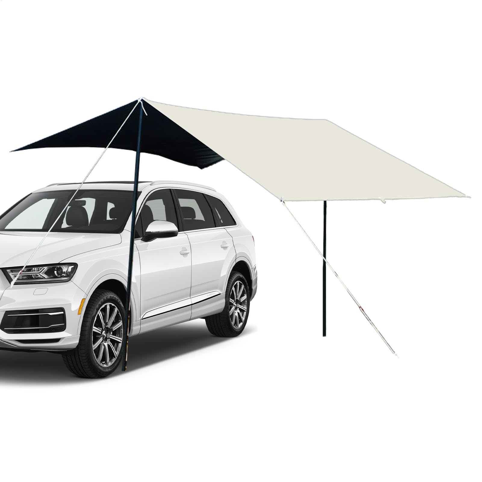 Tenda Da Sole Per Auto Tenda Pensilina Posteriore Multiuso Auto | Portellone Pensilina Ombreggiante SUV Per Campeggio Picnic Weekend Famiglia Attività Outdoor Viaggi Spiaggia