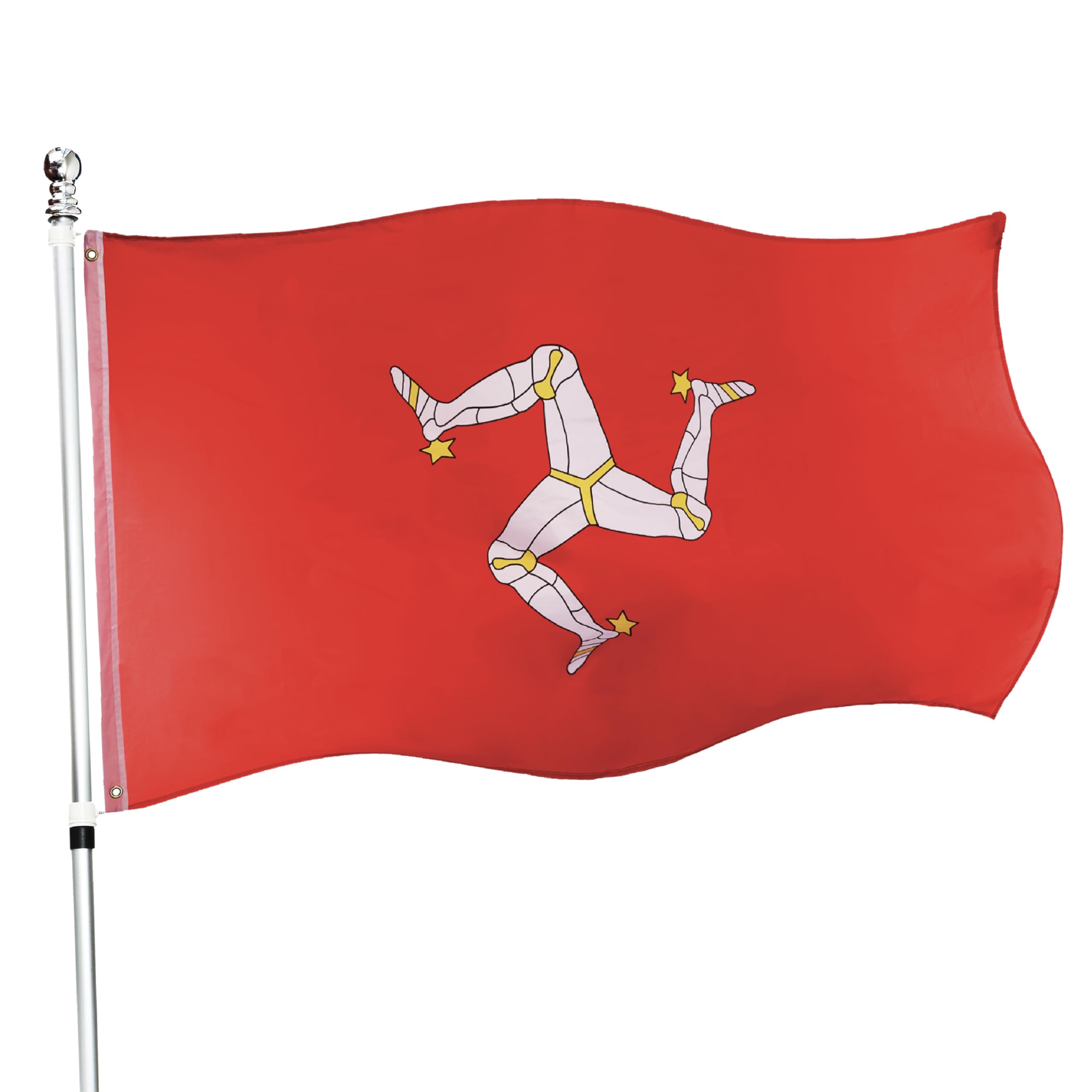 Isle of Man Flag - Flag Measures 5ft (152cm/60") in Width and 3ft (91cm/36") in Height - Perfect for Any Event