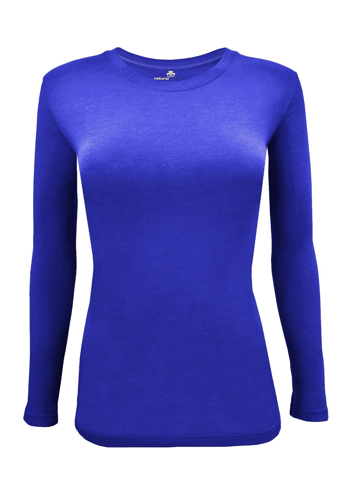 Natural Uniforms Women's Under Scrub Tee Crew Neck Long Sleeve T-Shirt (True Royal Blue, 5X-Large)
