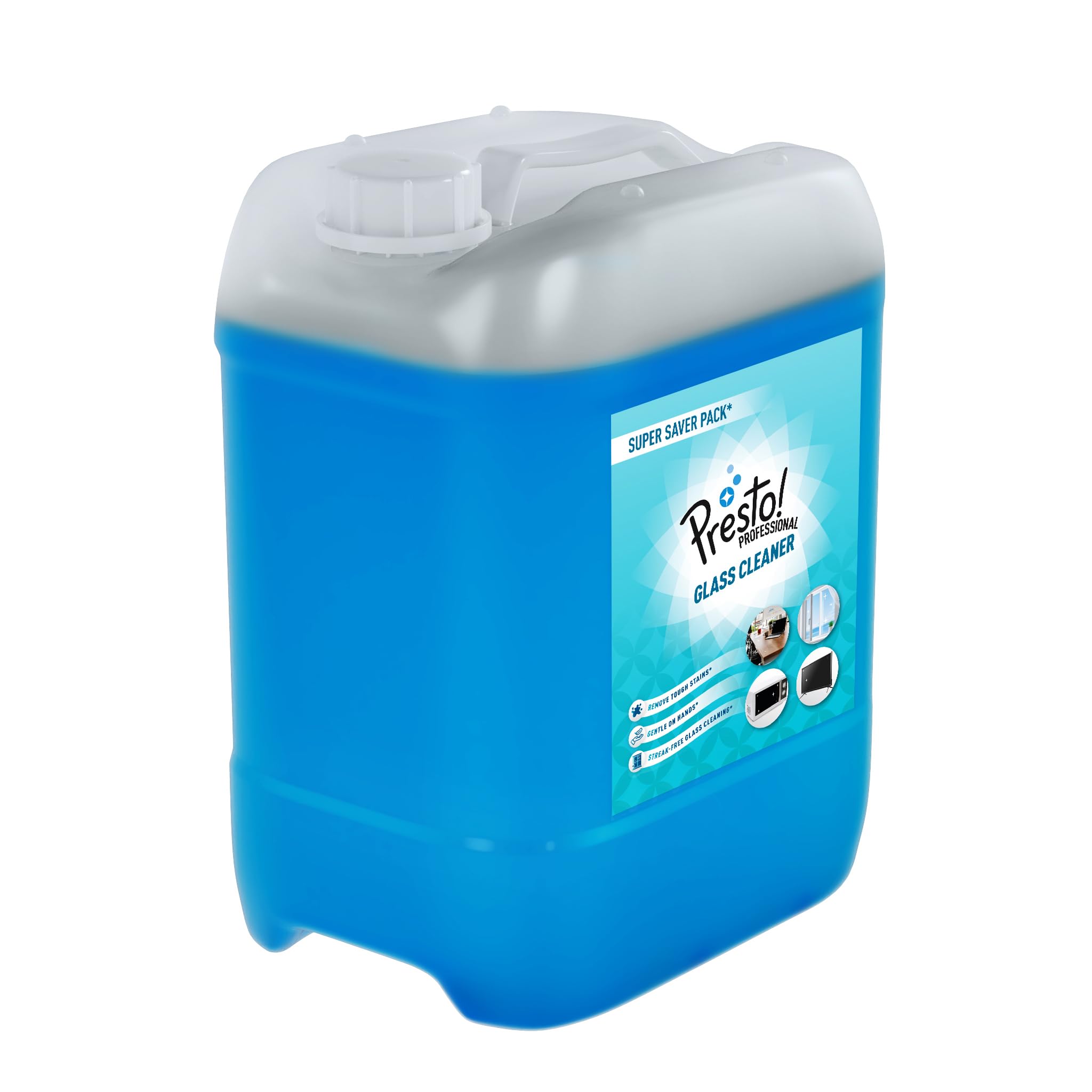 Amazon Brand - Presto! Professional Glass & Household Cleaner | 10 Litre | Multipurpose Glass, Car, Pantry, Tables and Household Cleaner 4