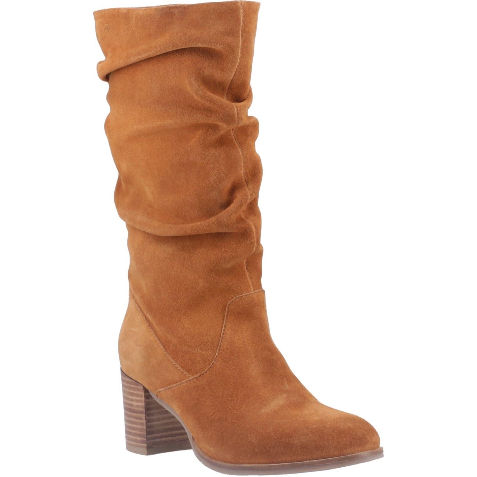 Hush Puppies Female Cosima Ruched Boot, Tan, 8
