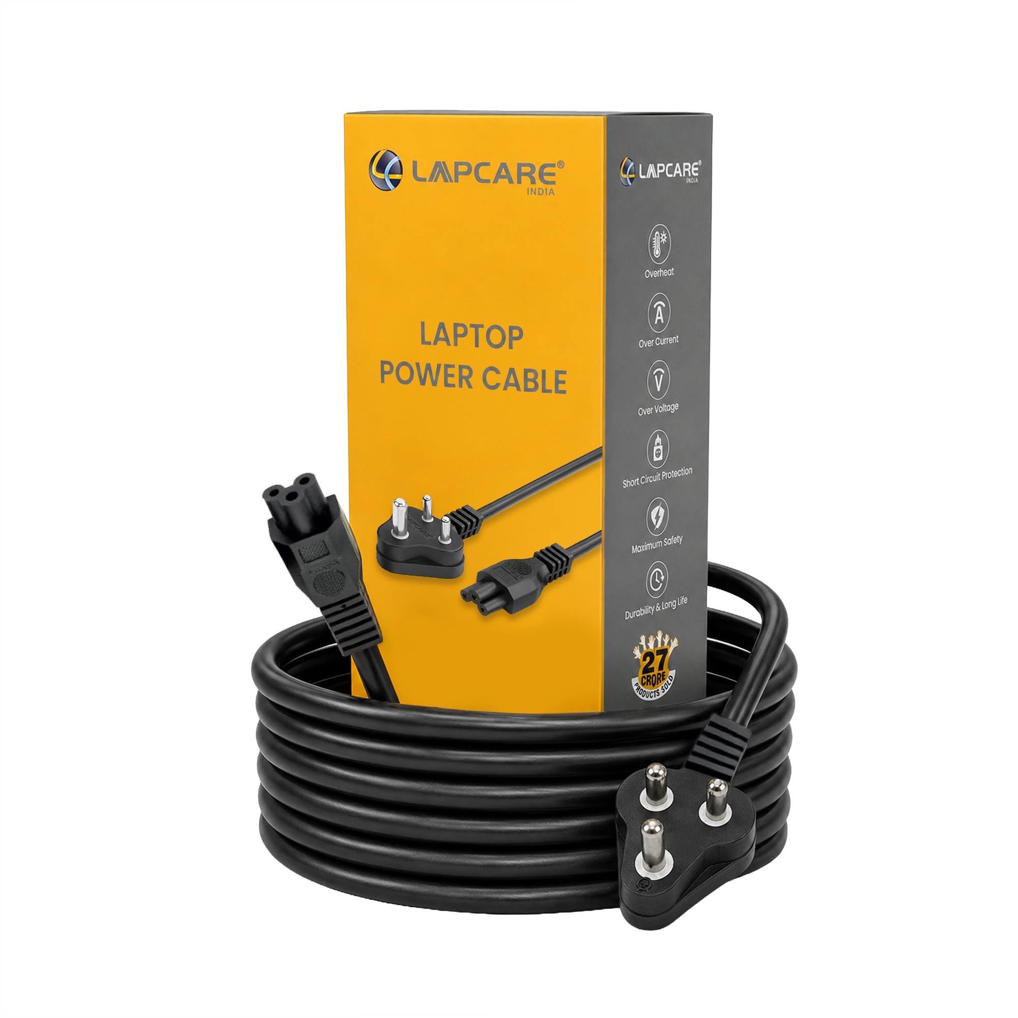 Lapcare Universal Laptop Power Cable 3 Pin AC Power Cord for Laptop Chargers & Adapters, Heavy Duty Copper Wire, Compatible with HP Dell Lenovo Acer ASUS Samsung LG Sony Toshiba, 1.5M-image-42