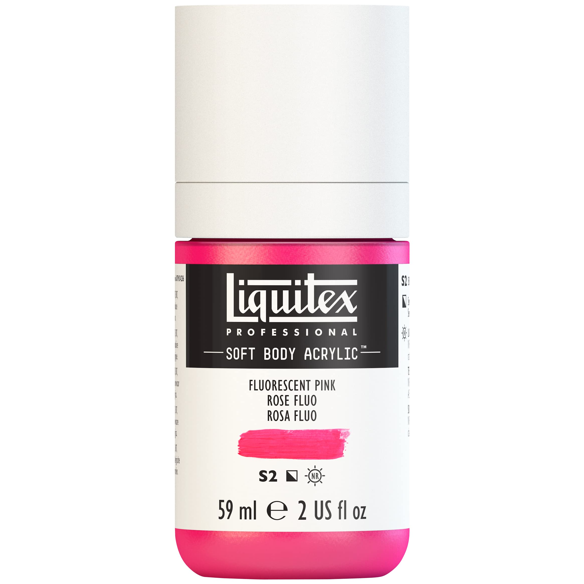 Liquitex 1959987 Professional Acrylic Paint Soft Body - Artist Paint in Creamy Opaque Consistency, High Pigmentation, Lightfast and Ageing Resistant, 59 ml Bottle - Pink Fluo