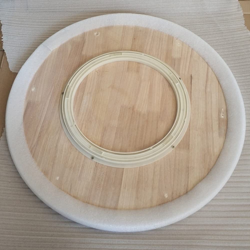 Plateau Rotatif en Bois Massif De Salle A Manger, Lazy Susan Rond Plateau De Service Antidéflagrant, Plateau Tournant en Bois, Rotative À 360° (Color : Ivory White, Size : 60cm/24)