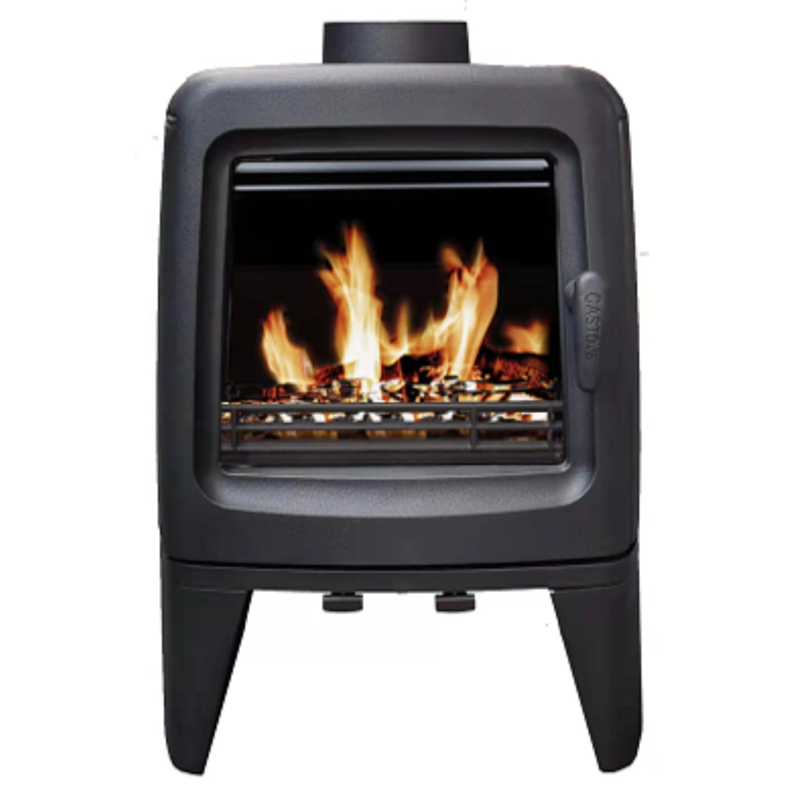 Poêle à bois en fonte INA 5 kW | Design moderne, triple combustion, verre céramique 750°, 100 m³ chauffables | Haute efficacité 78,8% | Certifié 4 étoiles