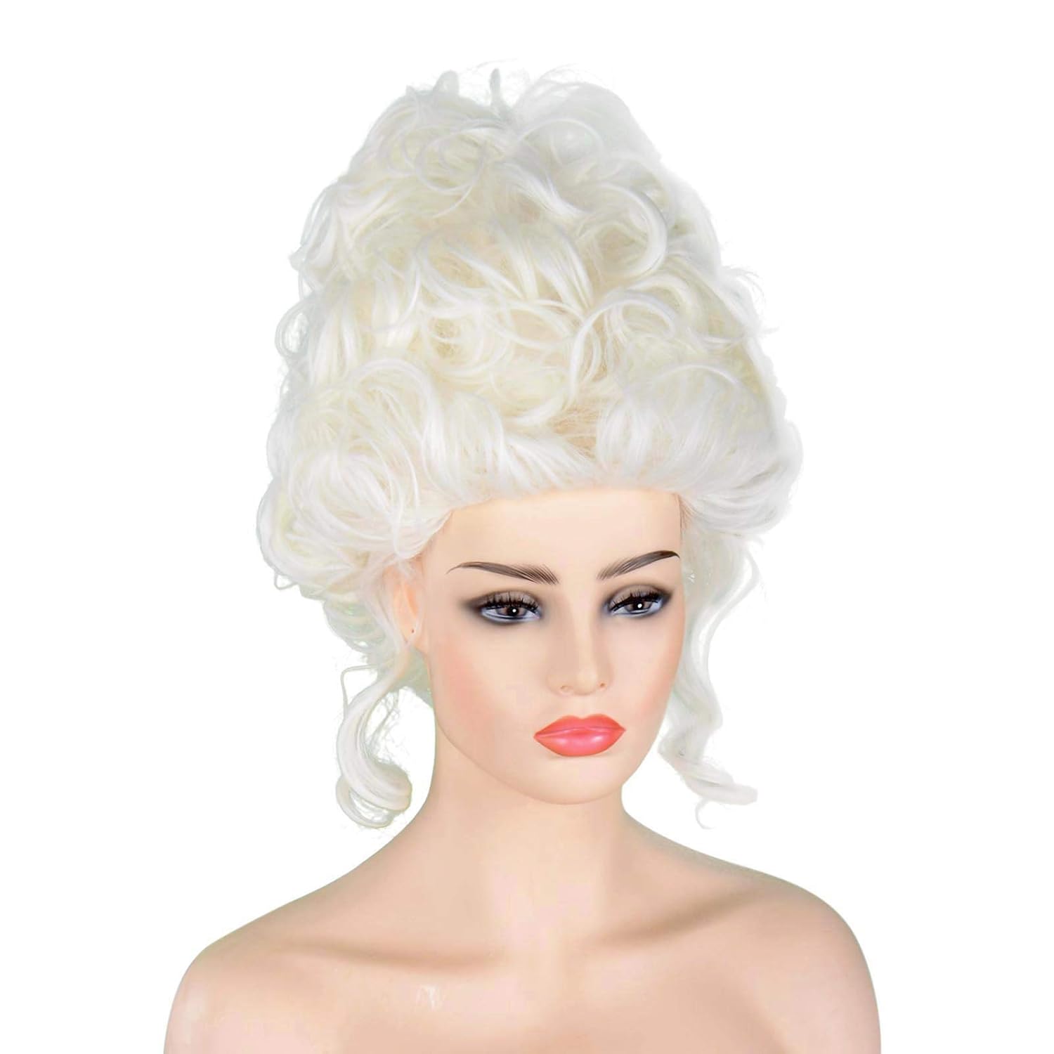 18th Century Baroque Marie Antoinette Wigs Ladies Adult Halloween Cosplay Accessories (Ivory) - Image 2