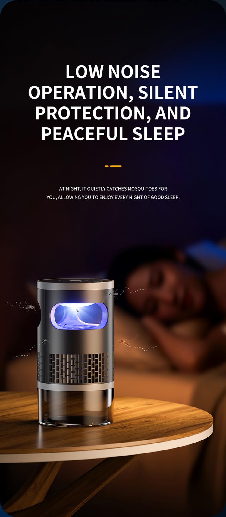 Trampa ultrasónica para mosquitos, lámpara UV recargable para matar insectos, dispositivo USB silencioso, libre de químicos, para interiores, exteriores, hogar, jardín, camping y picnic
