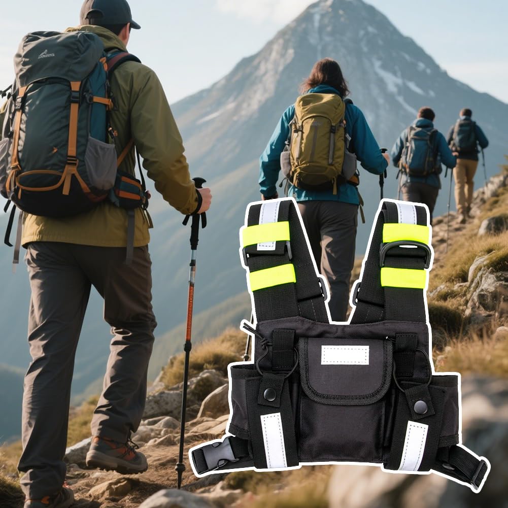 Kamizelka torba na klatkę piersiową z regulowanym paskiem na ramię do Walkie Talkie - kompatybilna z -5R, TYT TH-UV8000D, MD-380