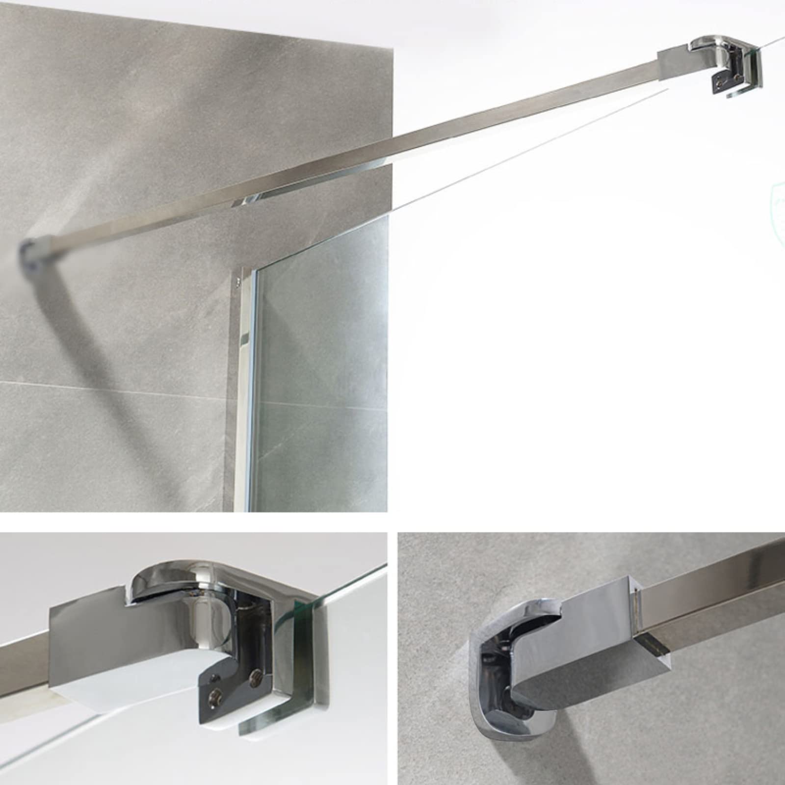 WITEN&NOCK Asta di stabilizzazione per pareti doccia 70 cm cabine doccia spessore vetro 6 mm 8 mm 10 mm girevole asta di supporto vetro-parete staffa di stabilizzazione in acciaio inossidabile