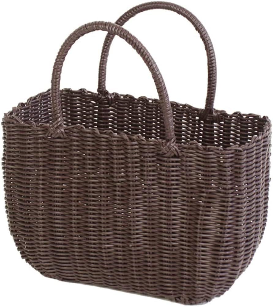 Amazon.co.jp: 村田屋 ビニール製 カゴバッグ P.Pブラウンバッグ 9680