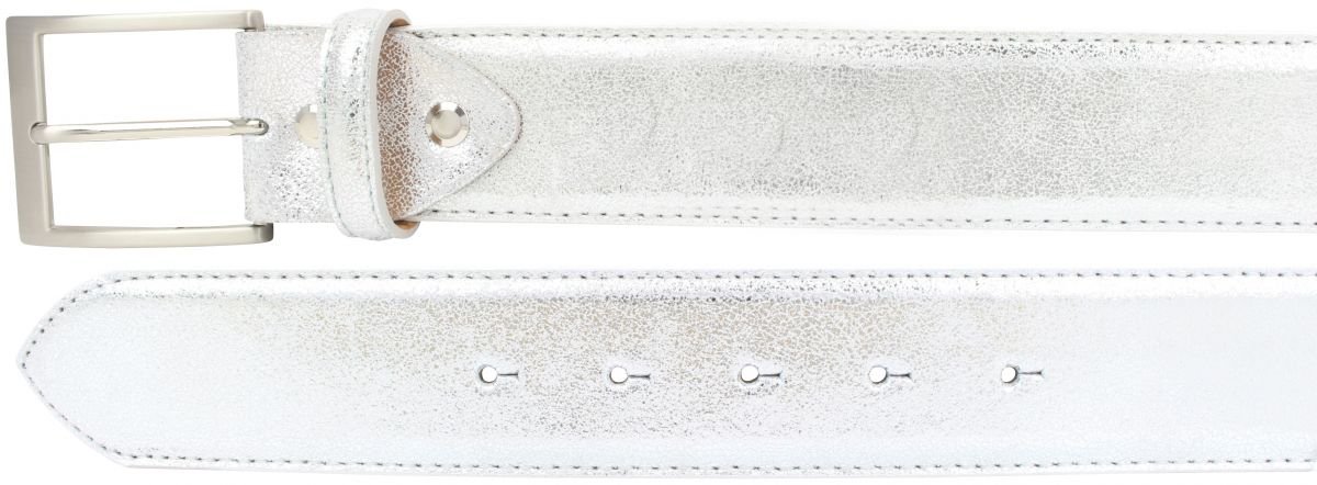 BELTINGER Herren-Gürtel Metall-Optik Echt Leder 4 cm | Leder-Gürtel Metallic-Look 40mm für Herren | Hochwertiger Metall-Ledergürtel
