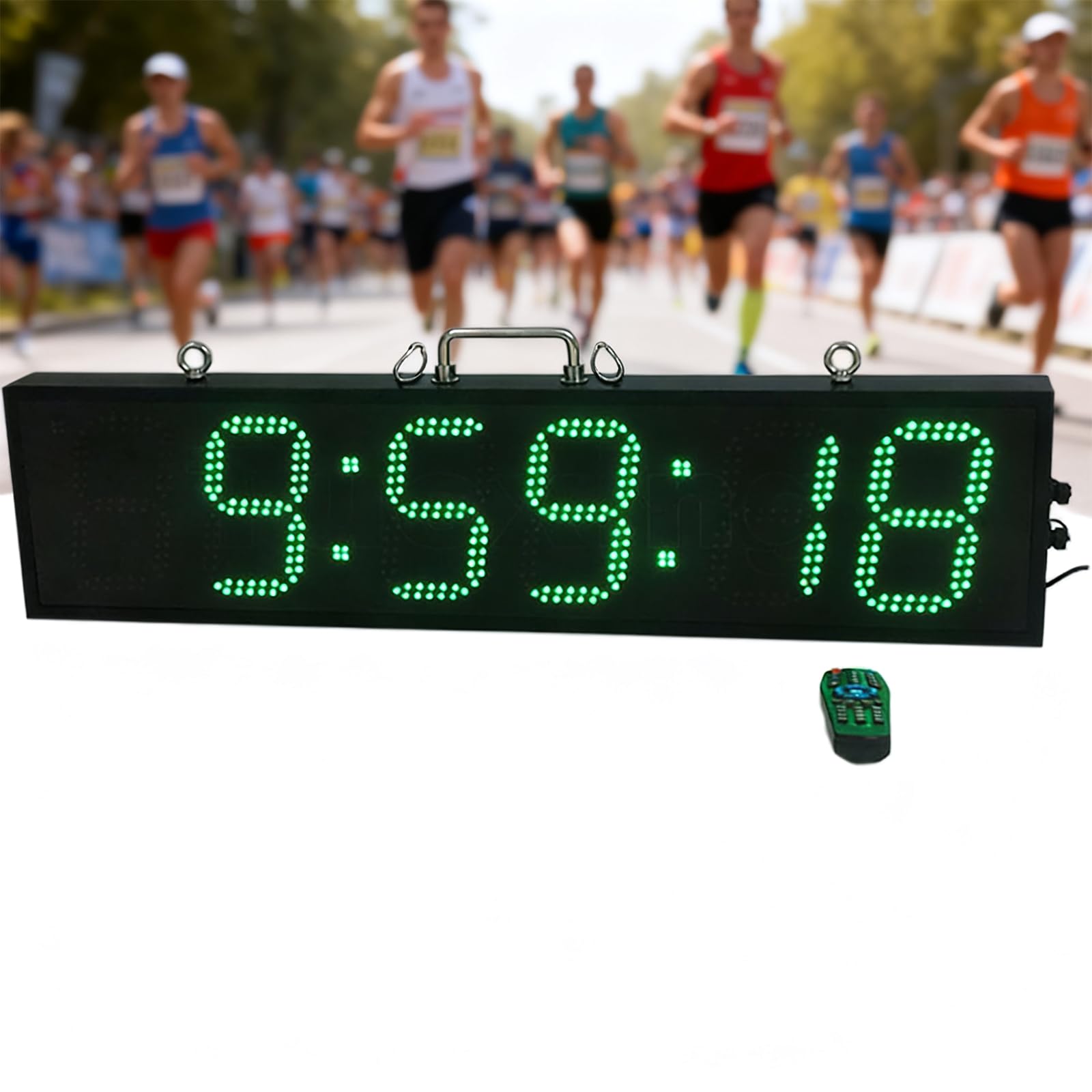 Timer da gara a LED, orologio digitale impermeabile, conto alla rovescia e fino a 3 livelli di luminosità, telecomando per eventi di maratona all'aperto