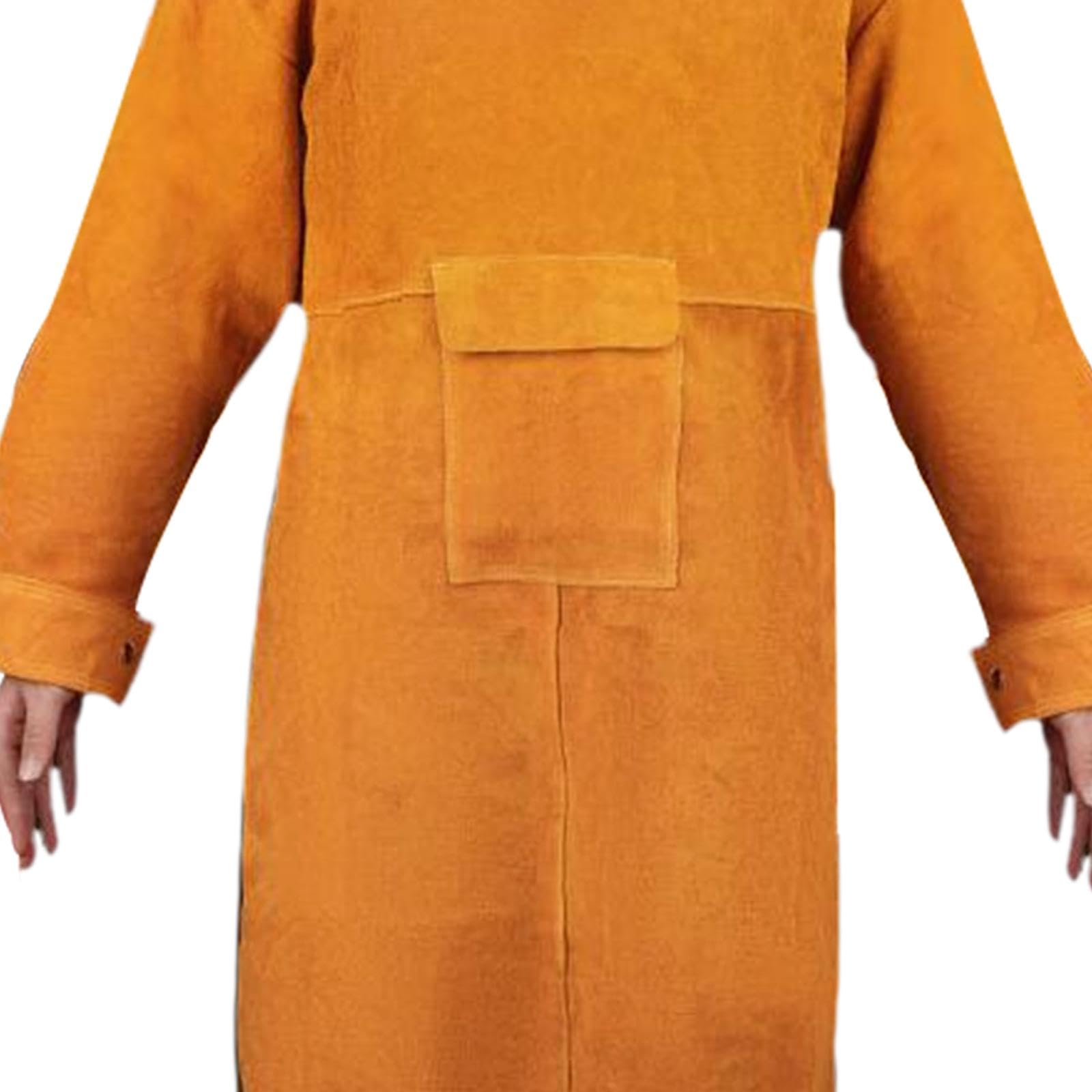 Veste de Soudeur, Tablier de Soudage à Manches Longues, Vêtement de Protection Ignifugé pour Soudeur et Charpentier/atelier, Longueur 105cm