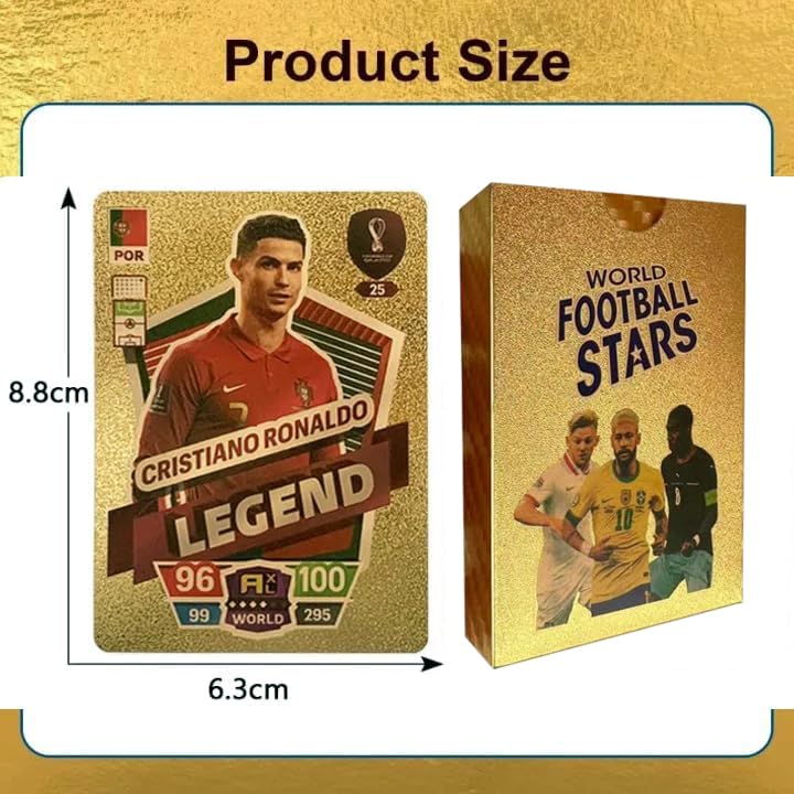 Click & Collect_World Cup 2022 Football Star Card Pack of 2|Champions League Collector Cards | Football Collectors | 55 Golden foil Football Cards 1