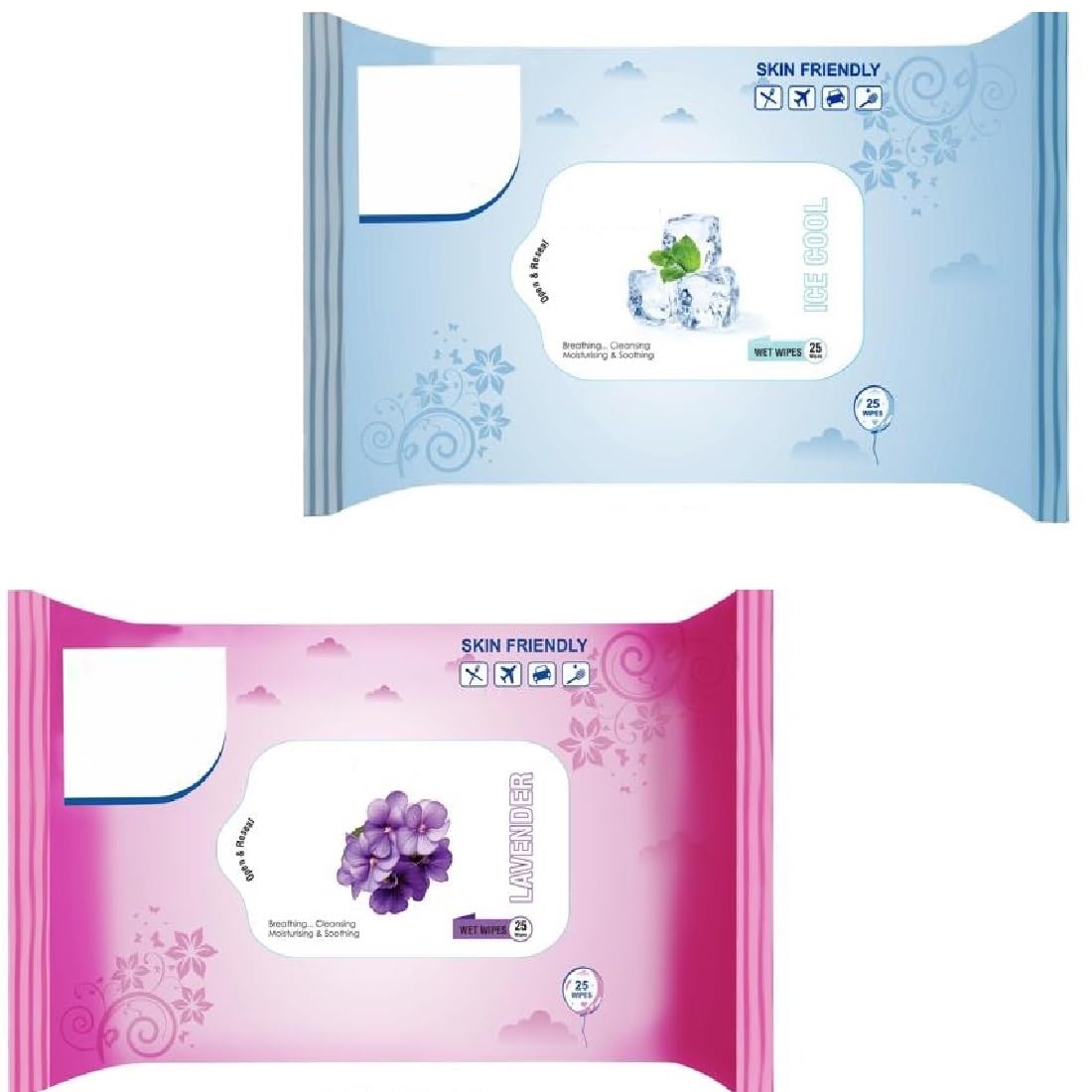 Facejewel Breathing Cleansing Moisturising & Soothing Lavender, Ice Cool Wet Wipes With (50 Wipes)-picture-52