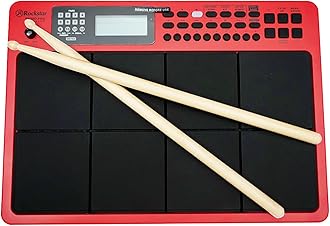Rockstar PAD 20 Pro Advanced Octapad — Electronic Drum Multi Pad, Digital Percussion Electric Pad, Practice Pad with Sticks - Ideal for Musicians of All Genres - (Red)