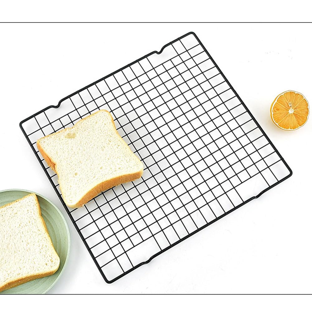 1PC Metal Cooling Rack Square Wire Baking Rack Cake Cooling Black Wire Roasting Rack for Cooking Baking Grilling Biscuit Pizza Bread Cake