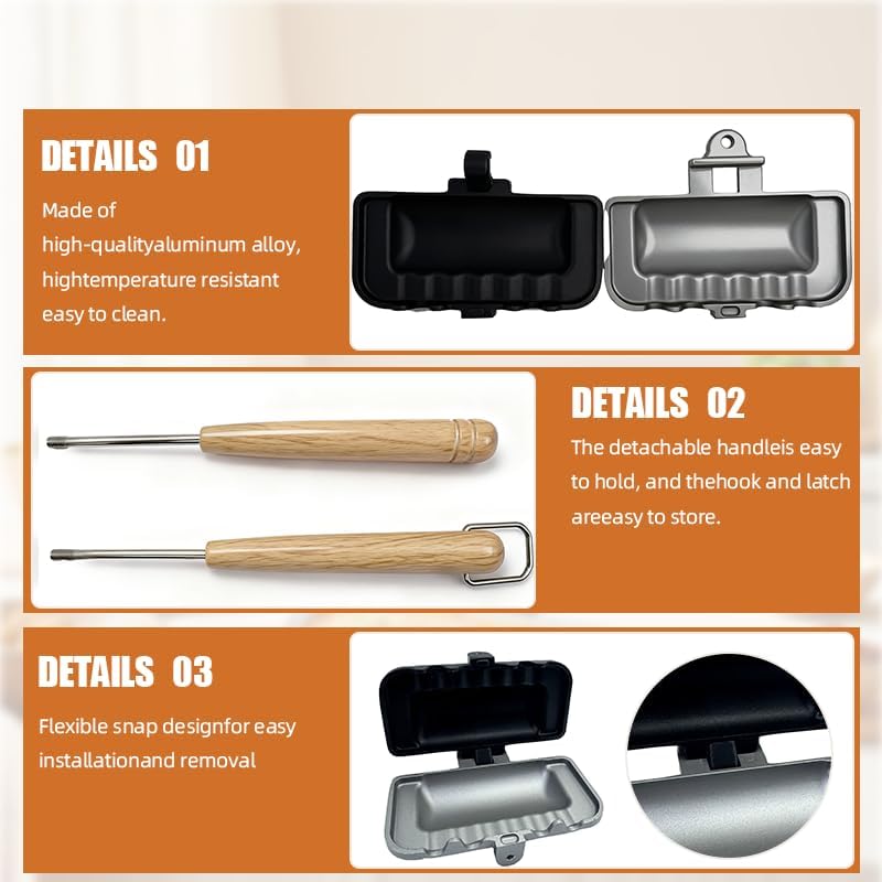 Miniatura 6 de Tostadora de perritos calientes, tostadora de bollos y perritos calientes, molde para hornear de doble cara para hacer pasteles, pastel de montaña,