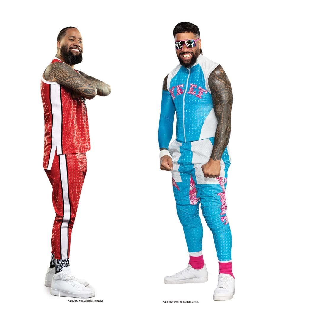 Star Cutouts SC4585 WWE Jey & Jimmy Uso 3 Shelf Top Cardboard Cutouts - 31cm, Party, Fan & Room Decoration