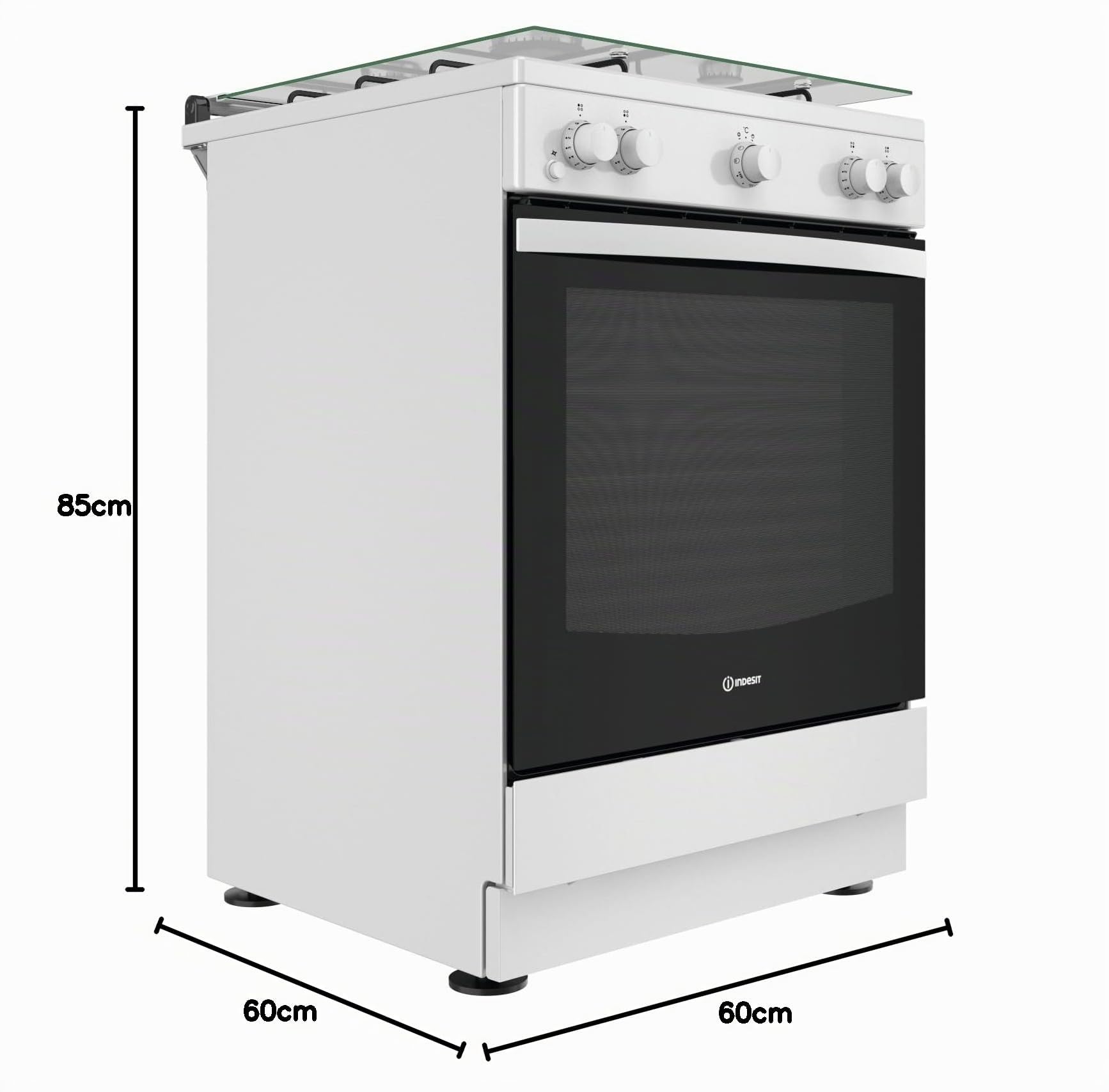 INDESIT Cuisiniere gaz IS67G1KMW/E