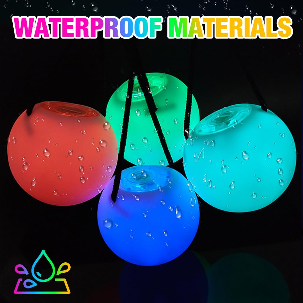 2 Pcs LED Poi Balls, LED POI Spinning Balls with 9 luminous functions - Image 2