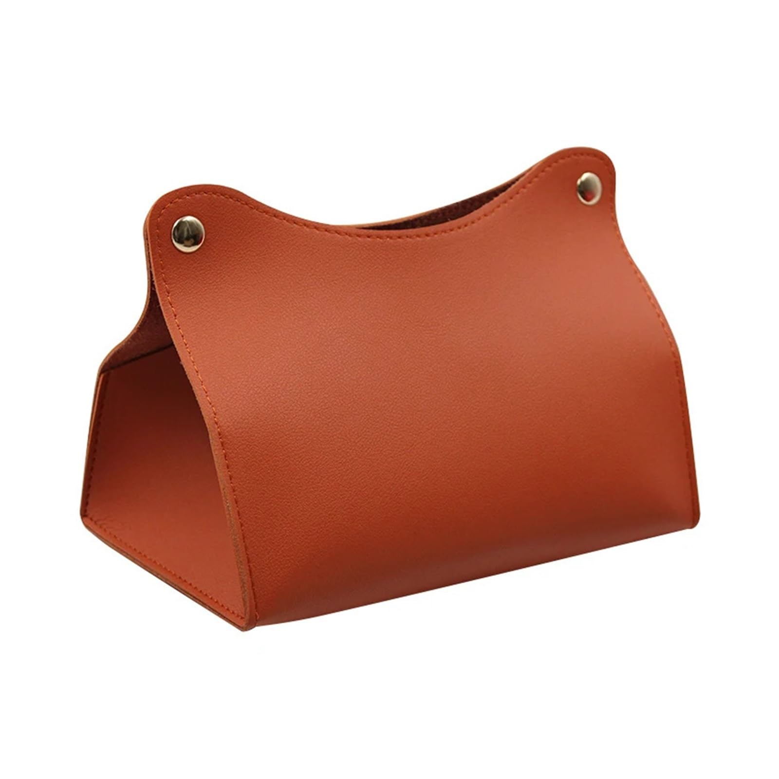 Leather Tissue Box Cover Car Tissue Box Holder Leather Center Console Armrest Napkin Sun Visor Backseat Case(Orange)