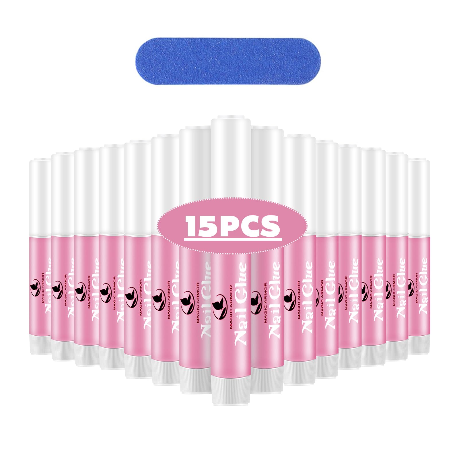 15PCS Nail Glue for Acrylic Nails, Professional Nail Tip Glue for Fake Nails Broken Nails Adhesive Super Bond for Press on Nails Glues Adhesive for Fake Nails Tips Glues