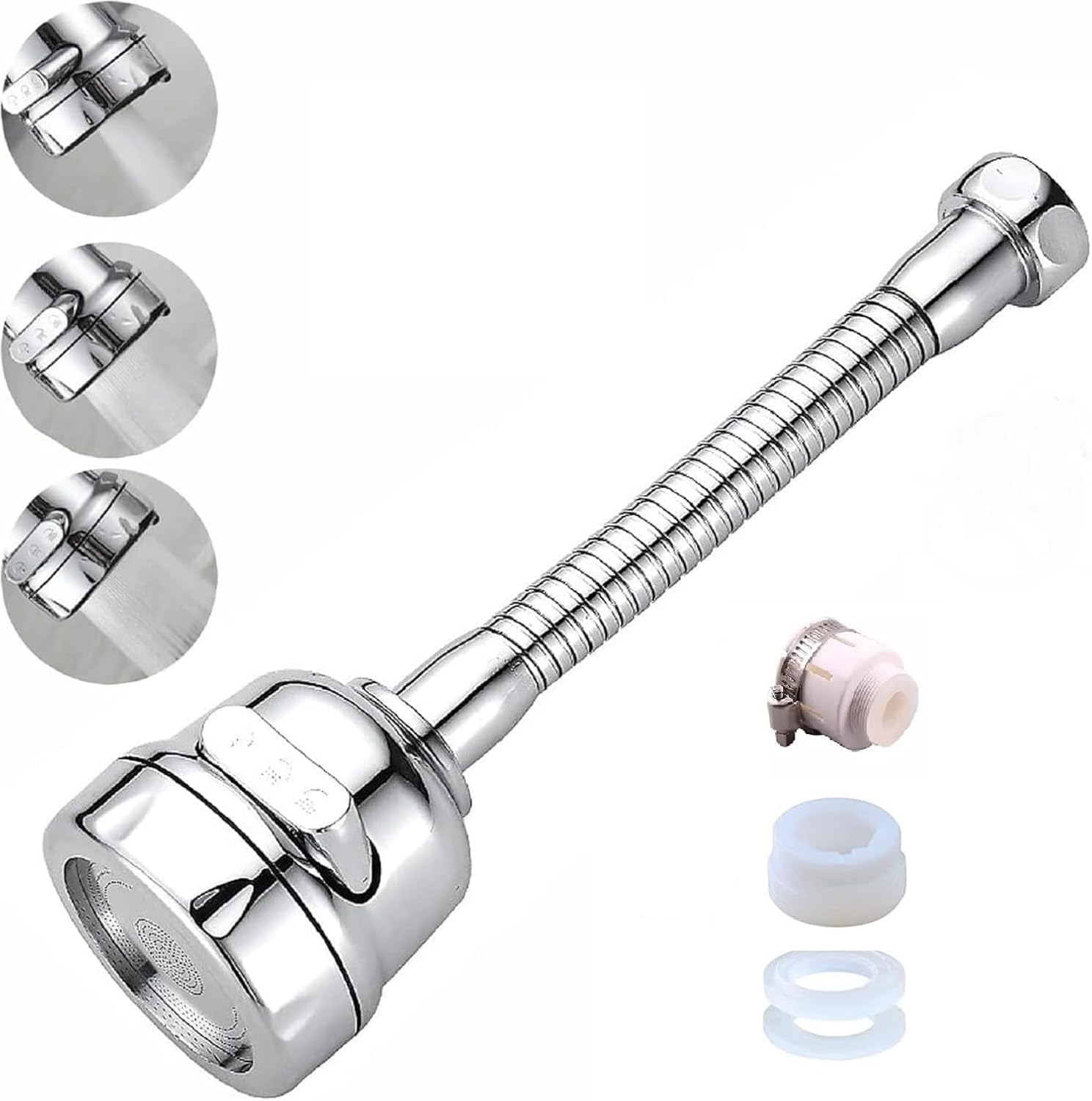 2V BROTHERS 360 Degree Sink Faucet Sprayer Attachment with 3 modes Flexible Tap Extender For Kitchen Sink Rotatable Splash Filter Faucet Nozzle Head with Hose and Universal Connector-picture-15