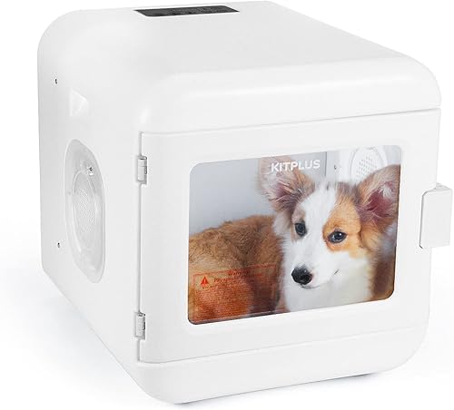 KITPLUS DayMax - Caja secadora de pelo para perros para aseo de mascotas, secadora ultra silenciosa para gatos con capacidad de 60 litros, soplador