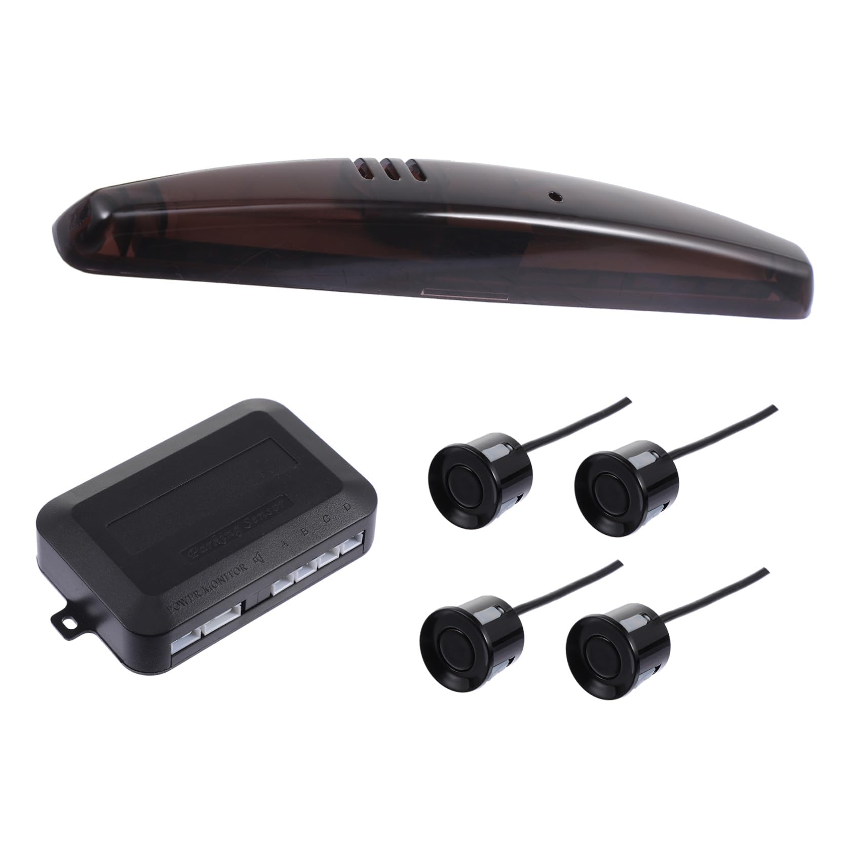 Sensore di Retromarcia Auto Abs Nero con Avviso Beep | 12v Dc, Rilevamento 30-250cm, Identificazione Ostacoli Sinistra e Destra, Temperatura 40 a +80℃