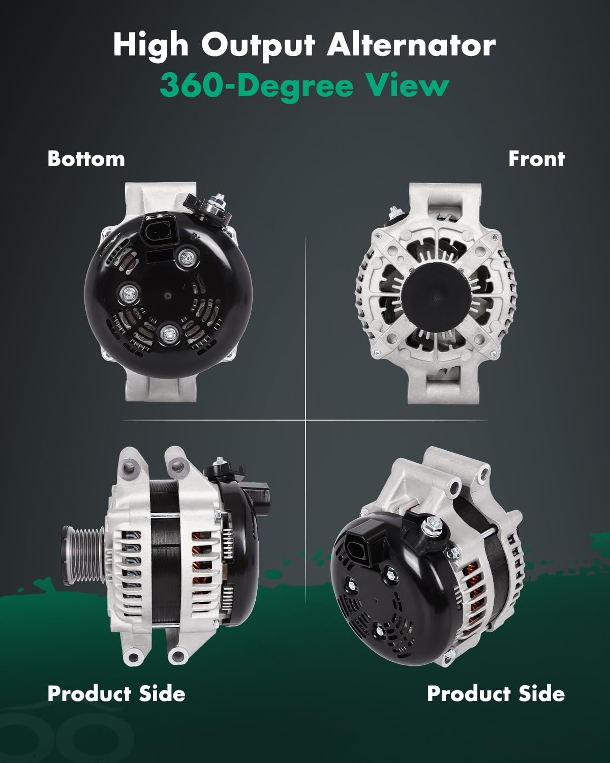 170A SCITOO Alternator New for BMW for 135i 3.0L 2011-2012,for BMW for 335i 3.0L 2011-2012,for BMW for 335i xDrive 3.0L 11-12,for BMW for X1 3.0L 2013 12V CW 7-Groove Clutch Pulley Ref: 104210-6052