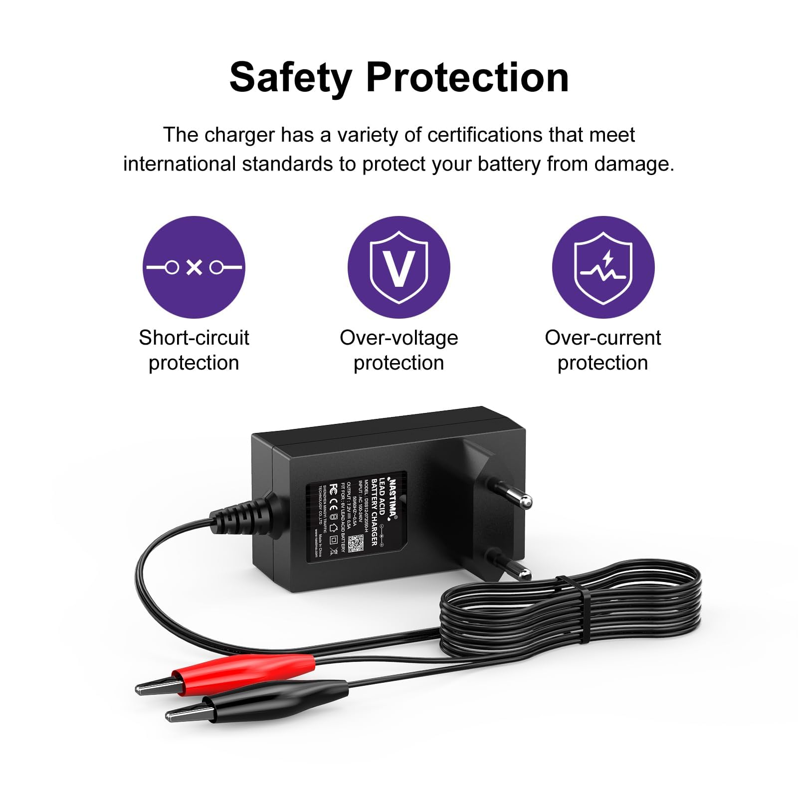 VHBW Chargeur de batterie Moultrie 6 V, chargeur de batterie plomb-acide scellé avec pinces crocodiles rouges et noires, adaptateur d'alimentation VHBW Chargeur de batterie Moultrie 6 V, chargeur de batterie plomb-acide scellé avec pinces crocodiles rouges et noires, adaptateur d'alimentation