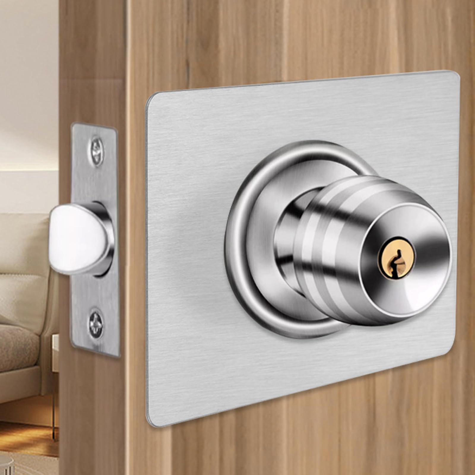 Homoyoyo 67mm Stainless Steel Door Knob Hole Cover Plate White Privacy Deadbolt Removal Patch For Exterior