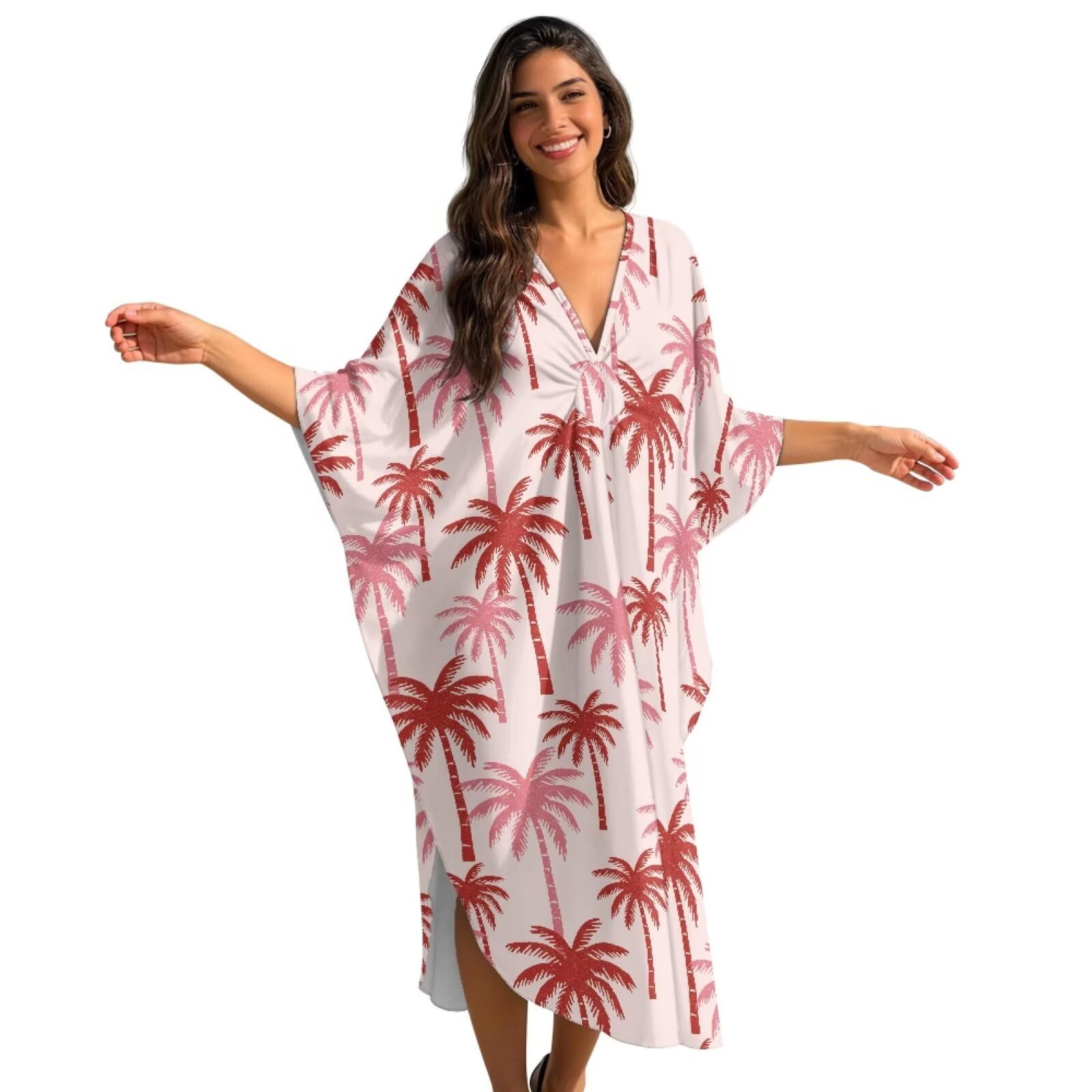 Copricostume estivo da donna, maxi abito da spiaggia con scollo a V, abbigliamento da resort per vacanze