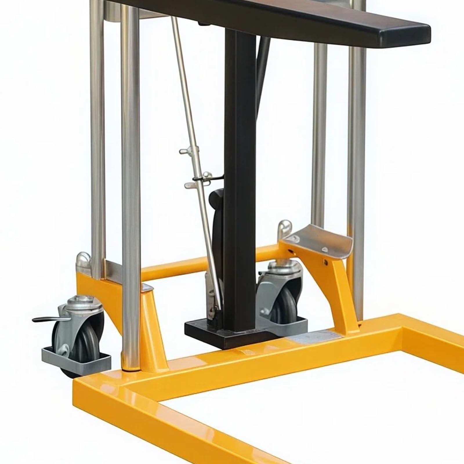Transpallet a Spinta con Pompa a Mano Impilatore Idraulico con Sollevamento a Pedale, 300 kg, Forcella da 80 cm, for stoccaggio in Officina Transpallet