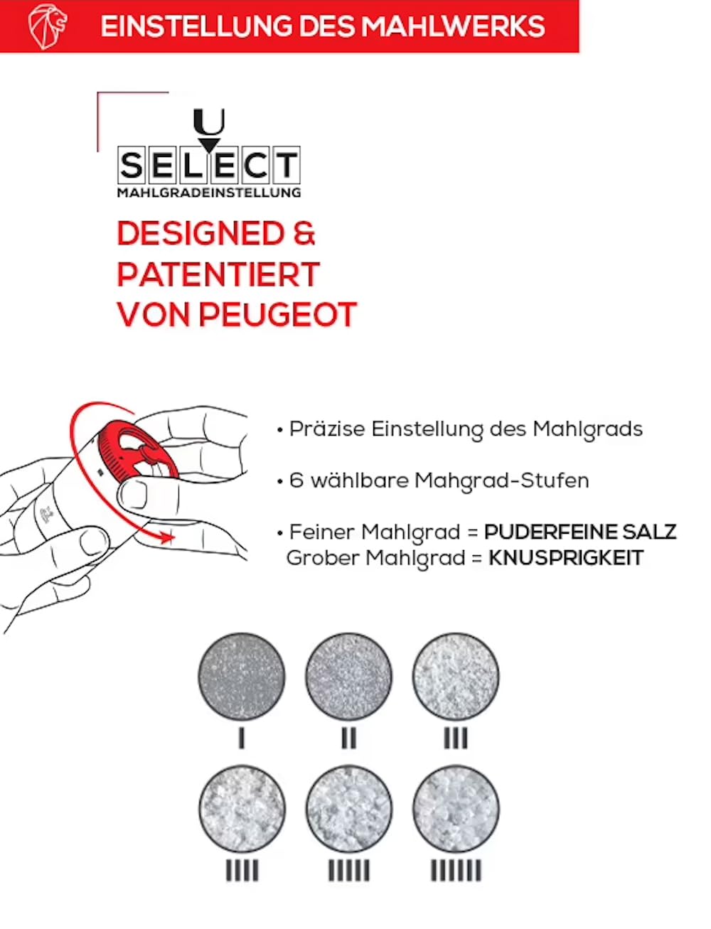 Salzmühle, u'Select, 11 cm, hellgrau, inkl. 3 Salzsorten im Vorratsglas, Rezeptbuch & Stift zur Beschriftung