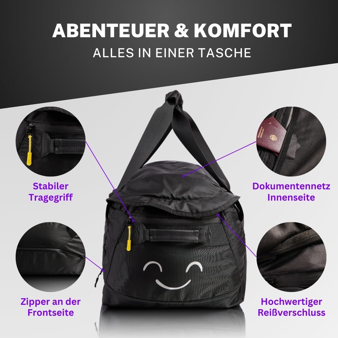 Dachbox 4er Taschen Set mit Trittstufe für einfaches Be- und Entladen und Identifikationsmarker/Duffel Bag/dachbox Taschen/Tasche
