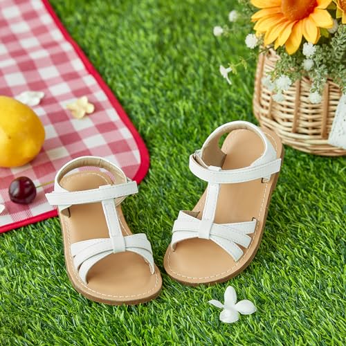 Image of Otter MOMO Girls Open Toe Princess Flat Sandals with Comfort Sole Summer Sandals