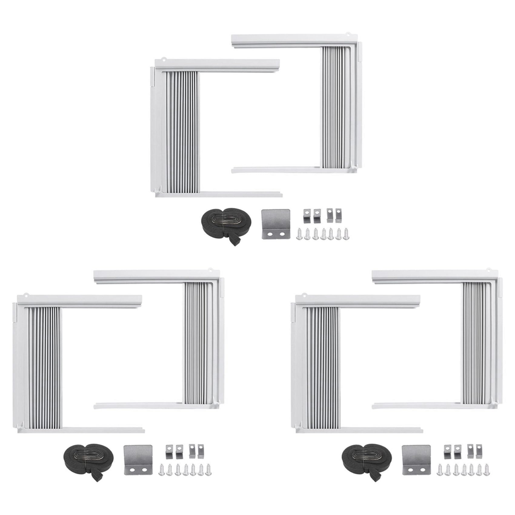 Hndhbfgrt 3X Window Air Conditioner Side Panels with Frame, Adjustable Insulation AC Side Panel Frame Included