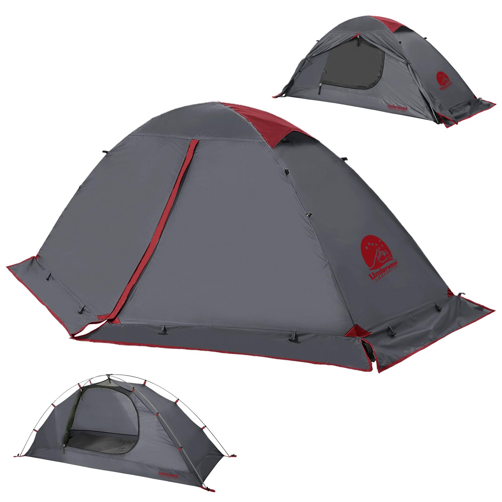 Tente 4 Saisons 1-2 Personnes, Imperméable UltraLégère Compacte pour Hiver | Montage Facile, Petit Format, Léger, Imperméable, Résiste au Vent et à la Neige, pour Randonnée Trekking Montagne Outdoor