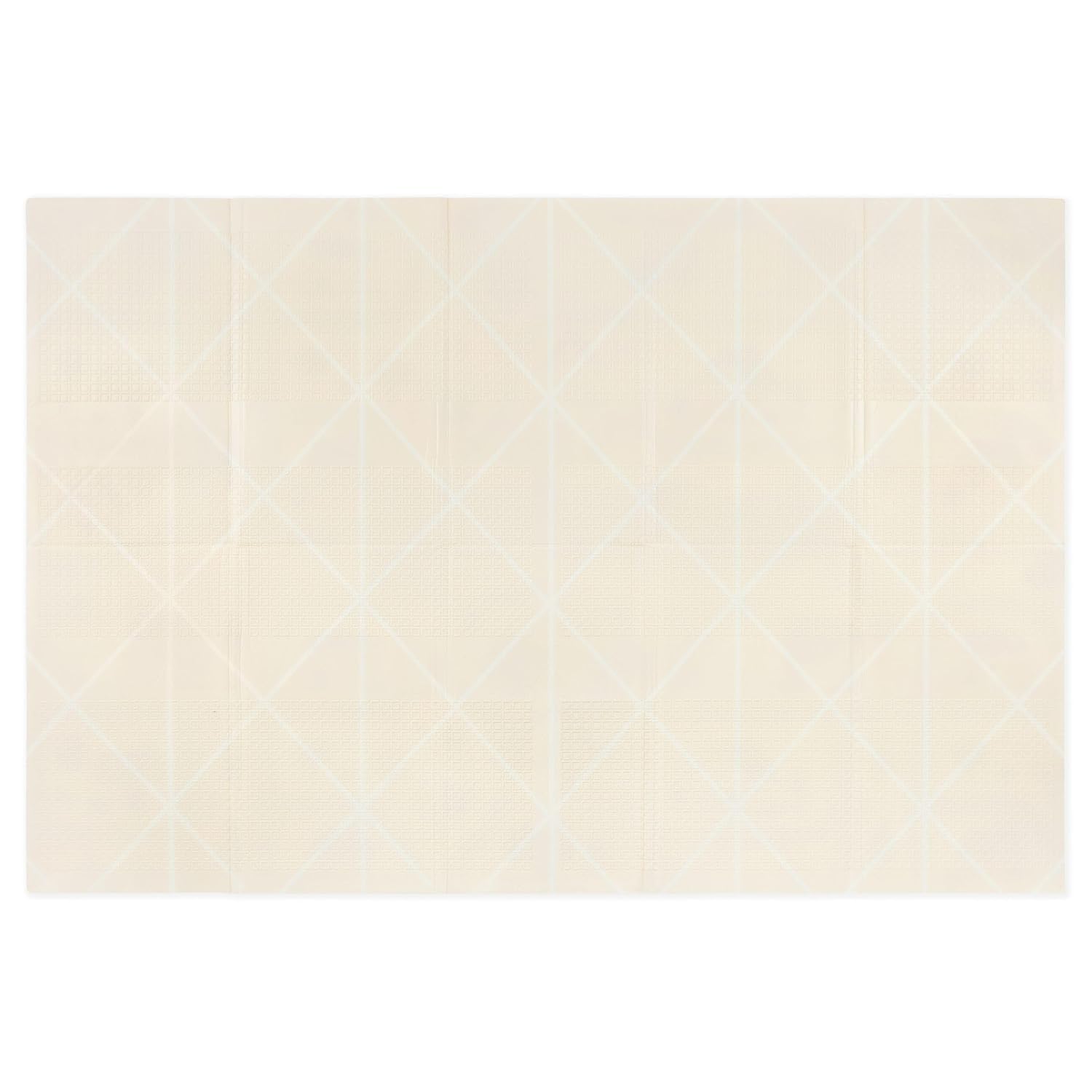 Mamabrum Mata dla Dzieci, Dwustronna Mata Piankowa, Składana 180 x 120 x 1 cm, Mata Podłogowa do Nauki Raczkowania, Mata do Zabawy dla Niemowląt - Urocze Miasteczko/Piaskowy Beż