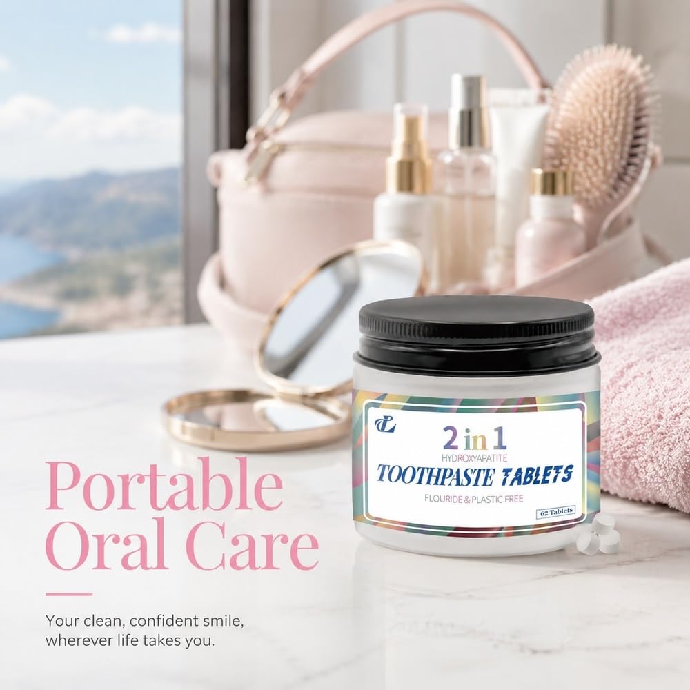 Bite Dentifricio Probiotico in compresse Alito fresco e pulizia profonda | Compresse orali portatili senza rifiuti di fluoro e nano idrossiapatite(3pcs)
