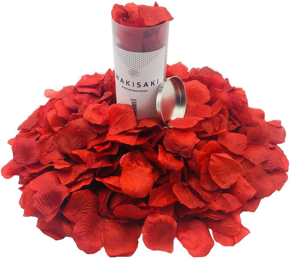 Amazon Com Wakisaki Separated Deodorized Artificial Fake Rose Petals For Romantic Night Wedding Event Party Decoration In Bulk 1000 Count Dark Red Furniture Decor