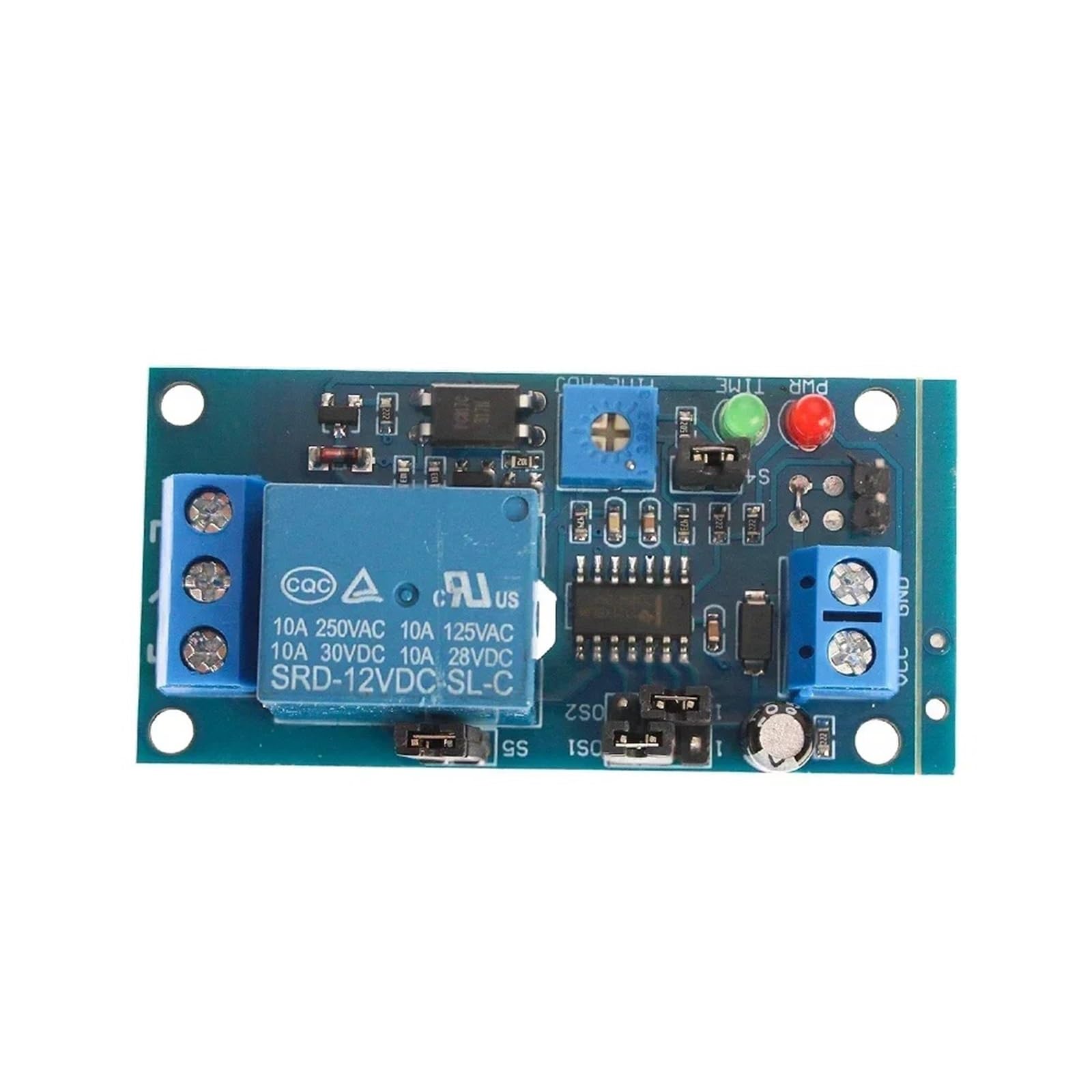 DC5V/12V Zeitrelaismodul Normal geöffnet Zeitverzögerungsrelais Zeitrelais-Steuerschalter Einstellbares Potentiometer LED-Anzeige(12V)