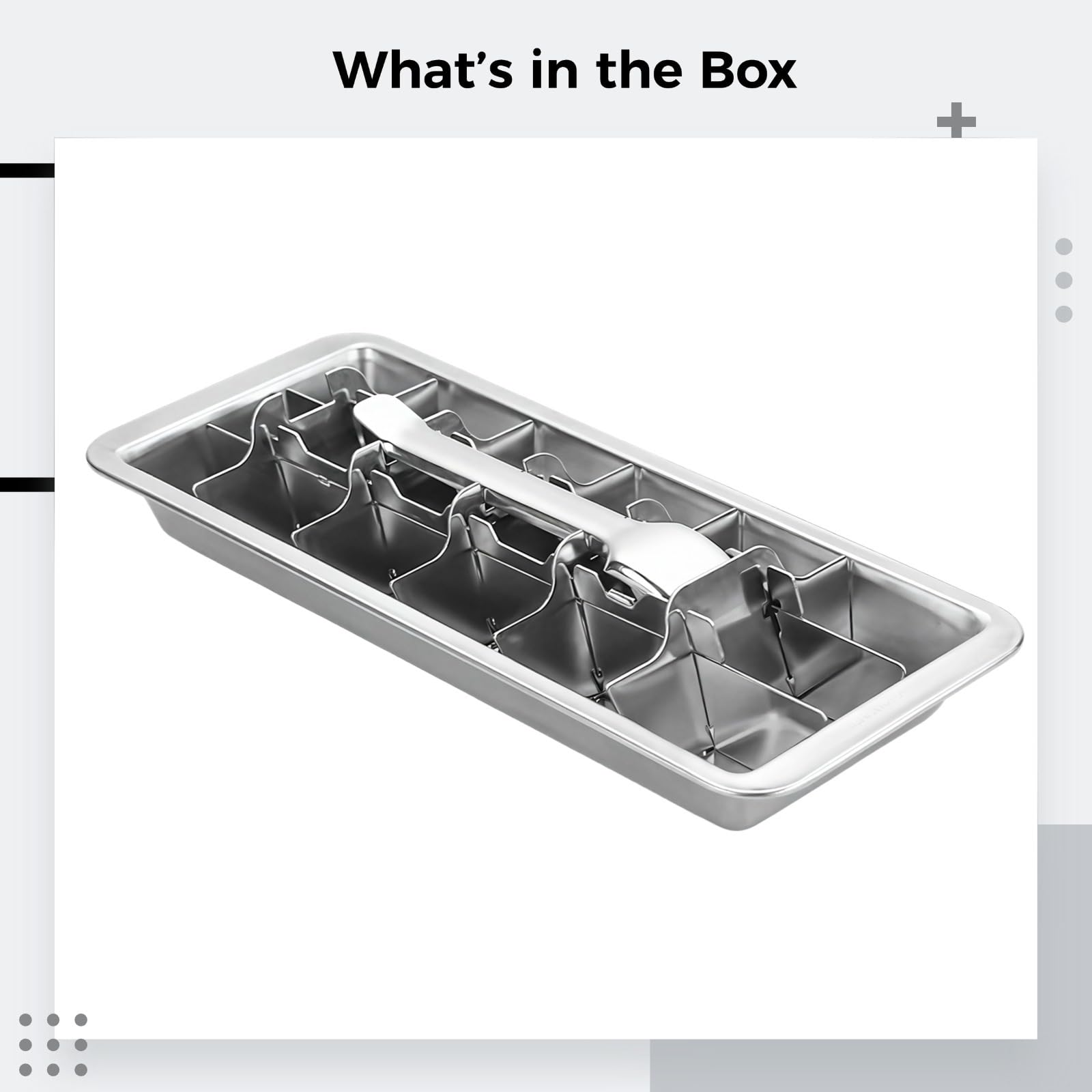 Edelstahl-Eiswürfelform, 18 Fächer DIY-Eisform mit Separator, Metall-Eiswürfelbereiter für Zuhause und Bar, ideal für Cocktails, Eiskaffee und Getränke