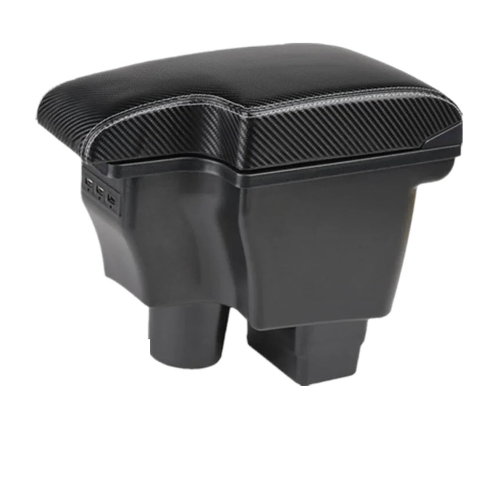 Ggwqoops Car Armrests For Mazda 2 For Skyactiv For Version Car Armrest Box Storage Charging With USB Dedicated Retrofit Interior Accessories Armrest Box(C3 carbon fiber)