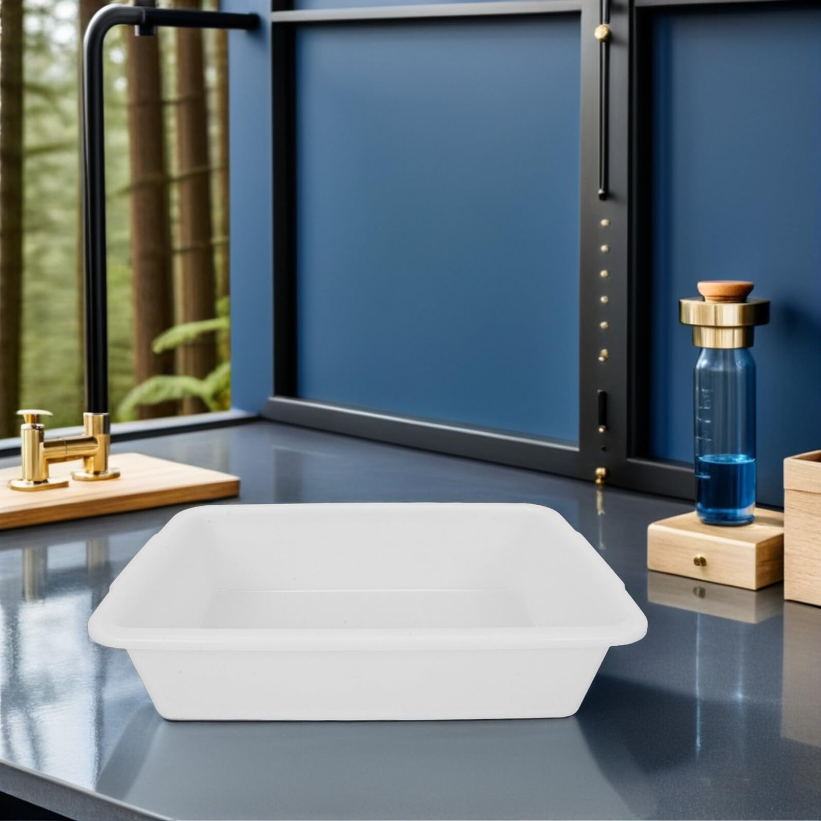 SHINEOFI 4 Stück Rechteckiges Laborschalen aus Chemikalienbeständigem Kunststoff – 35x25x8,4cm Probenschalen Organizer für Laborgeräte zur Sicheren Reagenzien Aufbewahrung